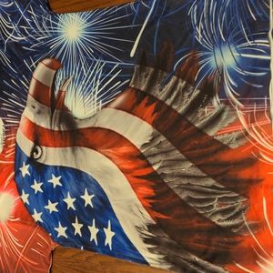Spirit of America T-shirt with Eagle, Fireworks & Flag